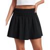 imageCRZ YOGA High ShirredWaisted Tennis Skirts for Women  Mini Lined Golf Casual Athletic Flowy Skorts with PocketsBlack