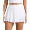 imageCRZ YOGA Lightweight Drapey Side Slit Tennis Skirts for Women  High Waisted Mini Flowy Lined Golf Skort with PocketsWhite