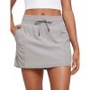 imageCRZ YOGA Lightweight Ruched Casual Skirts for Women  High Waisted Mini A Line Golf Drawstring Skort with PocketsDark Chrome