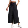 imageCRZ YOGA Lightweight Wide Leg Cropped Pants for Women 25  Casual Travel Work Sweatpants SummerBlack