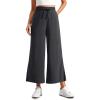 imageCRZ YOGA Lightweight Wide Leg Cropped Pants for Women 25  Casual Travel Work Sweatpants SummerGraphite Grey