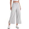 imageCRZ YOGA Lightweight Wide Leg Cropped Pants for Women 25  Casual Travel Work Sweatpants SummerPlatinum Grey