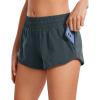 imageCRZ YOGA Low Waisted Running Shorts for Women 25  Mesh Liner Quick Dry for Workout Sport Athletic with Zipper PocketMelanite