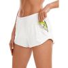imageCRZ YOGA Low Waisted Running Shorts for Women 25  Mesh Liner Quick Dry for Workout Sport Athletic with Zipper PocketWhite