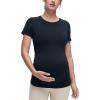 imageCRZ YOGA Softembrace Maternity Crewneck Short Sleeve Shirts  Soft Casual Pregnancy Tops Going Out Basic TShirts for WomenTrue Navy