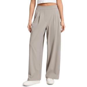 imageCRZ YOGA 4Way Stretch Wide Leg Work Pants for Women 29  Bussiness Casual Trousers with PocketsStone