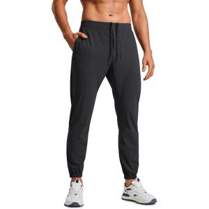 imageCRZ YOGA Athletic Joggers for Men 29  Lightweight Running Training Pants with Zip Pockets and Ankle ZippersInk Gray