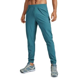 imageCRZ YOGA Athletic Joggers for Men 29  Lightweight Running Training Pants with Zip Pockets and Ankle ZippersWashed Blue