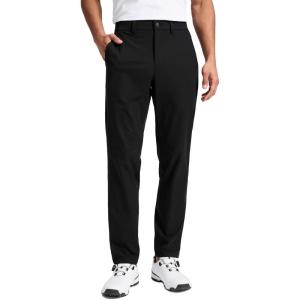 imageCRZ YOGA Breeze Comfy Golf Pants for Men  3032 Lightweight Quick Dry Casual Athletic Work Dress Trousers with PocketsBlack