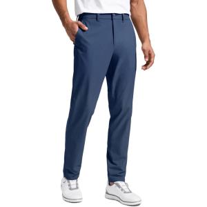 imageCRZ YOGA Breeze Comfy Golf Pants for Men  3032 Lightweight Quick Dry Casual Athletic Work Dress Trousers with PocketsElectric Blue