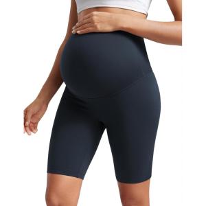 imageCRZ YOGA Butterluxe Maternity Biker Shorts 8  Over The Belly Pregnancy Yoga Workout Womens Activewear Buttery SoftTrue Navy