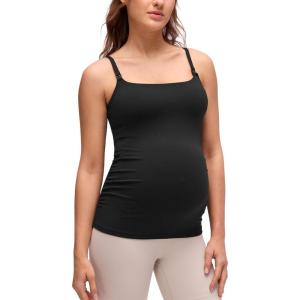 imageCRZ YOGA Butterluxe Maternity Clip Down Nursing Tank Tops  Adjustable Straps Womens Pregnancy Casual Cami Shirt Built in BraBlack