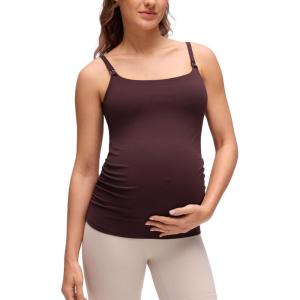 imageCRZ YOGA Butterluxe Maternity Clip Down Nursing Tank Tops  Adjustable Straps Womens Pregnancy Casual Cami Shirt Built in BraRipe Plum