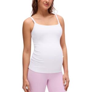 imageCRZ YOGA Butterluxe Maternity Clip Down Nursing Tank Tops  Adjustable Straps Womens Pregnancy Casual Cami Shirt Built in BraWhite