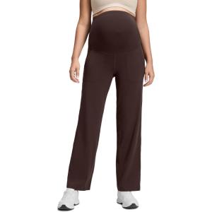 imageCRZ YOGA Butterluxe Maternity Wide Leg Pants Pockets 315  Over The Belly Workout Yoga Lounge Womens PregnancyHot Fudge Brown