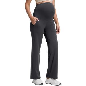 imageCRZ YOGA Butterluxe Maternity Wide Leg Pants Pockets 315  Over The Belly Workout Yoga Lounge Womens PregnancyMysterious Grey