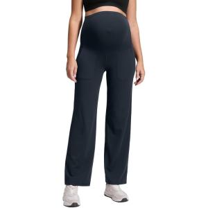imageCRZ YOGA Butterluxe Maternity Wide Leg Pants Pockets 315  Over The Belly Workout Yoga Lounge Womens PregnancyTrue Navy