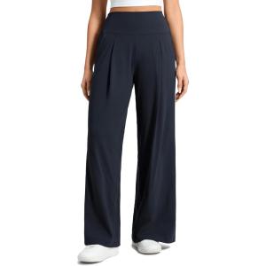 imageCRZ YOGA Butterluxe Palazzo Pants Pockets 30  Front Pleated High Waisted Yoga Lounge Casual Wide Leg Buttery SoftTrue Navy