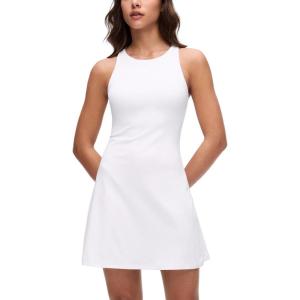 imageCRZ YOGA Butterluxe Racerback Mini Dress for Women  A Line Crewneck Casual Travel Outfits with Bras No Builtin ShortsWhite