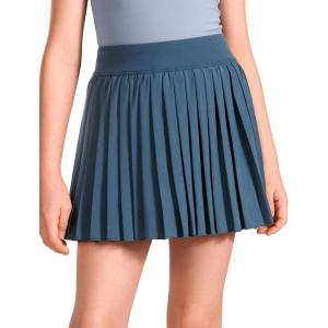 imageCRZ YOGA Girls FeatheryFit Soft Athletic Pleated Skirts  Tennis School Casual Skorts with Pockets Liner Kids TeenStelindigo