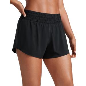 imageCRZ YOGA High Waisted Running Shorts for Women 25  Mesh Liner Quick Dry for Workout Sport Athletic with Zipper PocketBlack