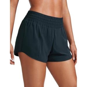 imageCRZ YOGA High Waisted Running Shorts for Women 25  Mesh Liner Quick Dry for Workout Sport Athletic with Zipper PocketTrue Navy
