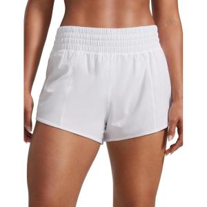 imageCRZ YOGA High Waisted Running Shorts for Women 25  Mesh Liner Quick Dry for Workout Sport Athletic with Zipper PocketWhite