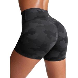imageCRZ YOGA Secretsculpt Butterlift Biker Shorts 4  No Front Seam High Waisted Womens Workout Gym Booty Scrunch ButtDark Grey Camouflage 2