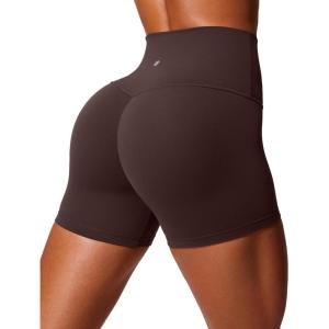 imageCRZ YOGA Secretsculpt Butterlift Biker Shorts 4  No Front Seam High Waisted Womens Workout Gym Booty Scrunch ButtHot Fudge Brown