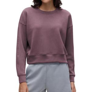 imageCRZ YOGA SoftAura Pullover Sweatshirt for Women  Crewneck Workout Casual Basic Fall Sweat ShirtsLight Ripe Plum