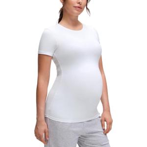 imageCRZ YOGA Softembrace Maternity Crewneck Short Sleeve Shirts  Soft Casual Pregnancy Tops Going Out Basic TShirts for WomenWhite