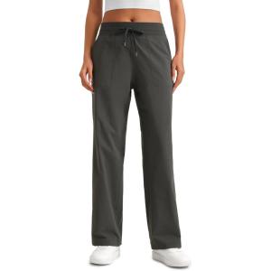 imageCRZ YOGA Straight Leg Casual Pants for Women 30 High Waisted Stretch Work Workout Travel Trousers with PocketsArbor Olive