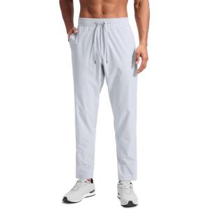 imageCRZ YOGA Workout Daily Pants for Men 30  Quick Dry SweatWicking Athletic Casual Lounge Joggers Trouser with PocketsPlatinum Grey