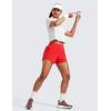 imageCRZ YOGA 2 in 1 Double Layer Running Shorts for Women 3  High Waisted for Athletic Tennis Workout with Zip PocketsDeep Red