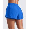 imageCRZ YOGA 2 in 1 Double Layer Running Shorts for Women 3  High Waisted for Athletic Tennis Workout with Zip PocketsSparkle Blue