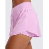 imageCRZ YOGA 2 in 1 Double Layer Running Shorts for Women 3  High Waisted for Athletic Tennis Workout with Zip PocketsVita Pink