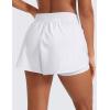 imageCRZ YOGA 2 in 1 Double Layer Running Shorts for Women 3  High Waisted for Athletic Tennis Workout with Zip PocketsWhite