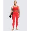 imageCRZ YOGA Brushed Naked Feeling Workout Leggings 25  High Waisted Gym Compression Tummy Control Womens Yoga PantsDeep Red