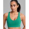 imageCRZ YOGA Butterbreeze Criss Cross Back Sports Bras for Women  V Neck Adjustable Straps Padded Workout Training Crop TopCascadia Green