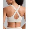 imageCRZ YOGA Butterbreeze Criss Cross Back Sports Bras for Women  V Neck Adjustable Straps Padded Workout Training Crop TopMojave Tan