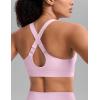 imageCRZ YOGA Butterbreeze Criss Cross Back Sports Bras for Women  V Neck Adjustable Straps Padded Workout Training Crop TopStrawberry Pink