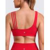 imageCRZ YOGA Butterlift Asymmetric Straps Sports Bras for Women  Padded Wireless Pilates Workout Gym Crop TopAurora Red