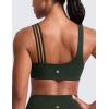 imageCRZ YOGA Butterlift Asymmetric Straps Sports Bras for Women  Padded Wireless Pilates Workout Gym Crop TopLegend Green