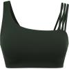 imageCRZ YOGA Butterlift Asymmetric Straps Sports Bras for Women  Padded Wireless Pilates Workout Gym Crop TopLegend Green