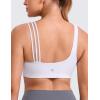 imageCRZ YOGA Butterlift Asymmetric Straps Sports Bras for Women  Padded Wireless Pilates Workout Gym Crop TopWhite