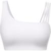 imageCRZ YOGA Butterlift Asymmetric Straps Sports Bras for Women  Padded Wireless Pilates Workout Gym Crop TopWhite