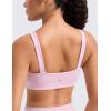 imageCRZ YOGA Butterlift Minimal Square Sports Bras for Women  Padded Supportive Wide Straps Yoga Workout TopMilk Pink