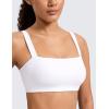 imageCRZ YOGA Butterlift Minimal Square Sports Bras for Women  Padded Supportive Wide Straps Yoga Workout TopWhite