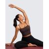 imageCRZ YOGA Butterluxe Cami Crop Tank Tops for Women  Square Neck Adjustable Padded Longline Sports Bras Workout CamisoleHot Fudge Brown