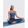 imageCRZ YOGA Butterluxe Cami Crop Tank Tops for Women  Square Neck Adjustable Padded Longline Sports Bras Workout CamisolePitch Blue